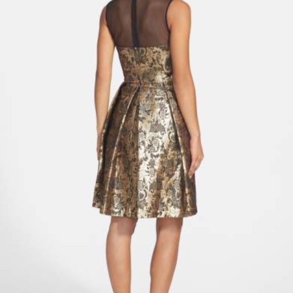 Eliza J Metallic Jacquard Fit & Flare Dress - Picture 2 of 3
